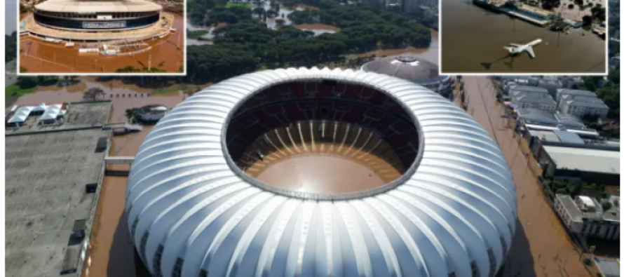 Stadiumi spektakolar ku luhej Kupa e Botës është zhytur në ujë