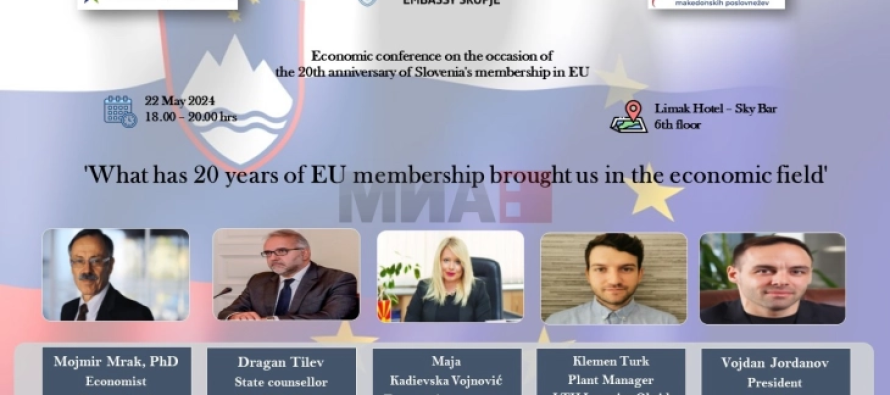 KONFERENCË EKONOMIKE E AMBASADËS SË SLLOVENISË PËR ARRITJET E ANËTARËSIMIT 20-VJEÇAR NË BE