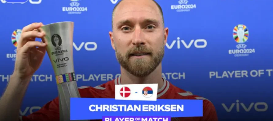 Eriksen shpërblehet nga UEFA për paraqitjen magjike përballë ekipit serb
