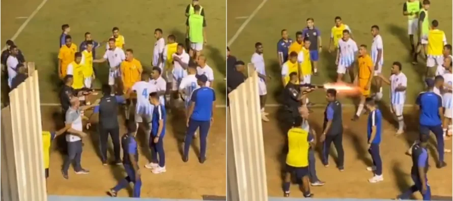 VIDEO/ Tronditet futbolli brazilian, portieri qëllohet me armë nga polici brenda në fushë