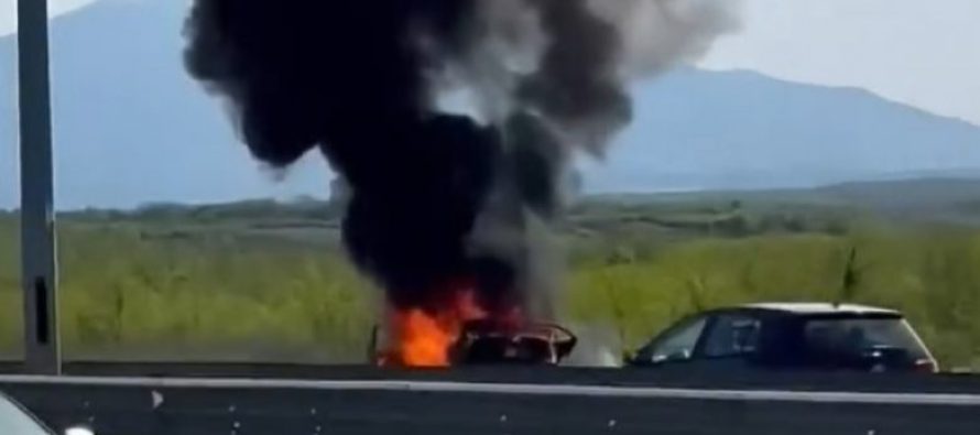 Digjet një automjet në Gjevgjeli, nuk ka persona të lënduar