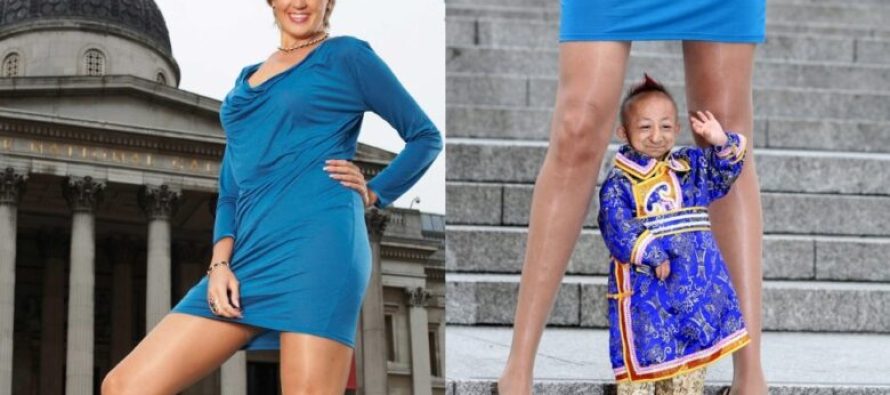 Hyri në Librin e Rekordeve Guinness sepse këmbët e saj ishin 132 cm të gjata: Svetlana qëndroi pranë njeriut më të vogël në botë dhe krijoi një moment historik
