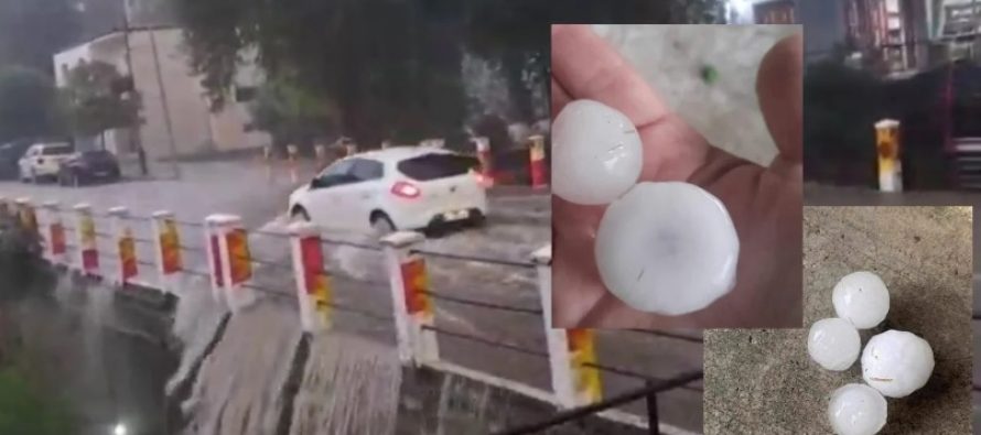 Stuhi në Gramsh, breshëri sa një kokërr arre
