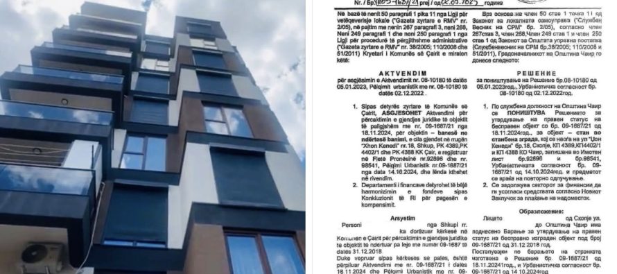 Arsovska akuzon institucionet për mbulim të krimit me legalizimet e  paligjshme në Çair
