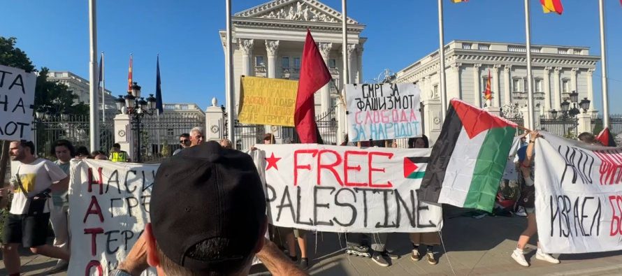 Marshi protestues: Nga Shkupi në Gaza – populli thotë JO