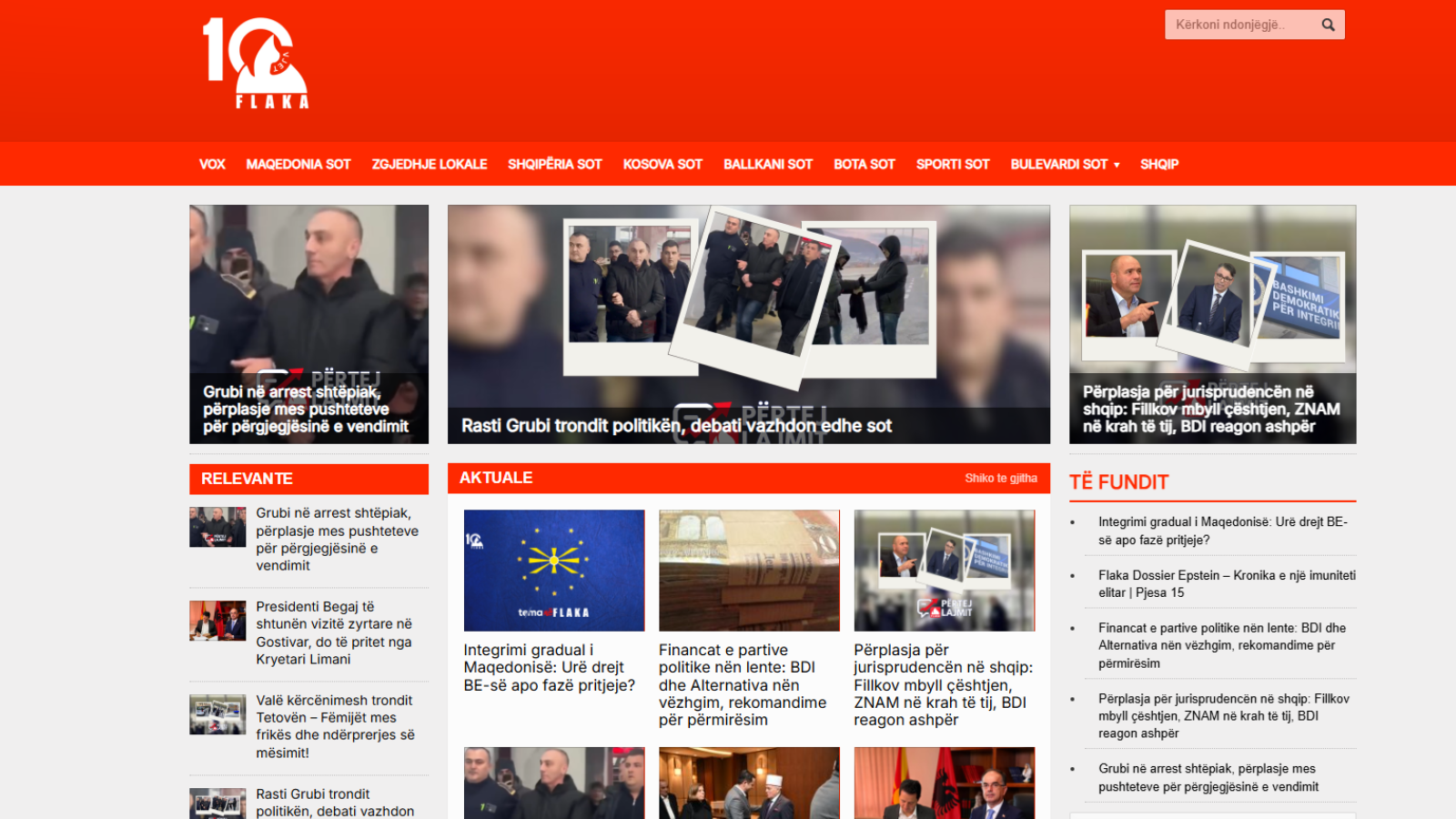 Top 10 lajmet e ditës nga Flaka  e martë