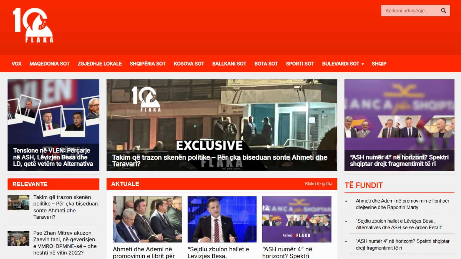 Top 10 lajmet e ditës nga Flaka  e mërkurë