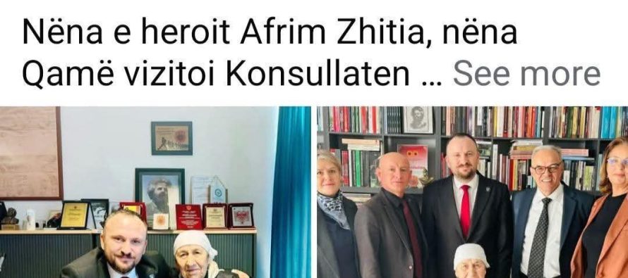 Nëna e Heroit Afrim Zhitia nderohet nga Konsullata e Kosovës në Cyrih