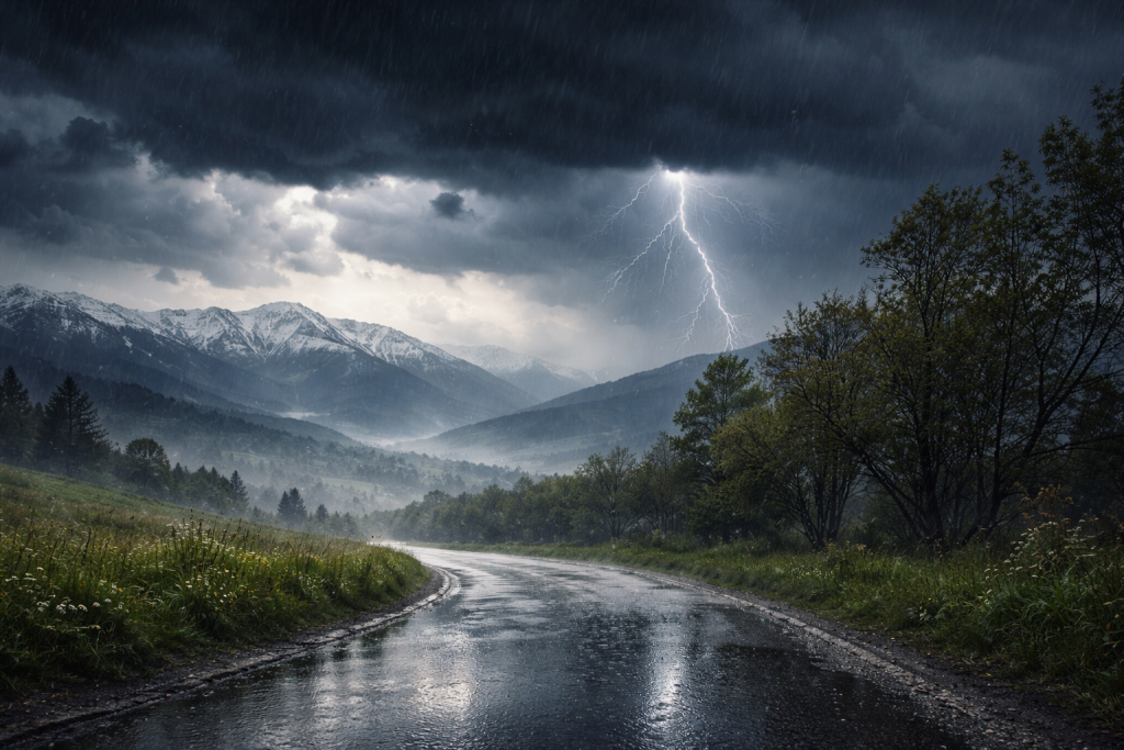 Mot i paqëndrueshëm me reshje shiu, fundjava sjell stuhi lokale dhe rënie temperaturash
