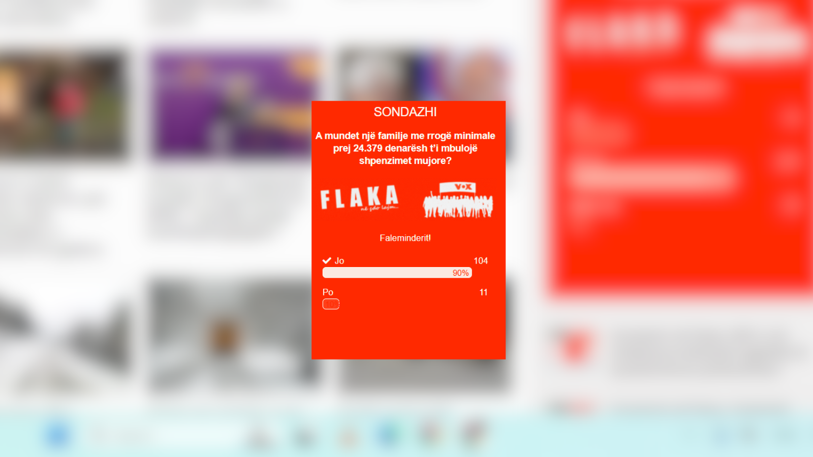 Sondazhi në Flaka: Mbi 90% e qytetarëve thonë se rroga minimale nuk mjafton për shpenzimet mujore