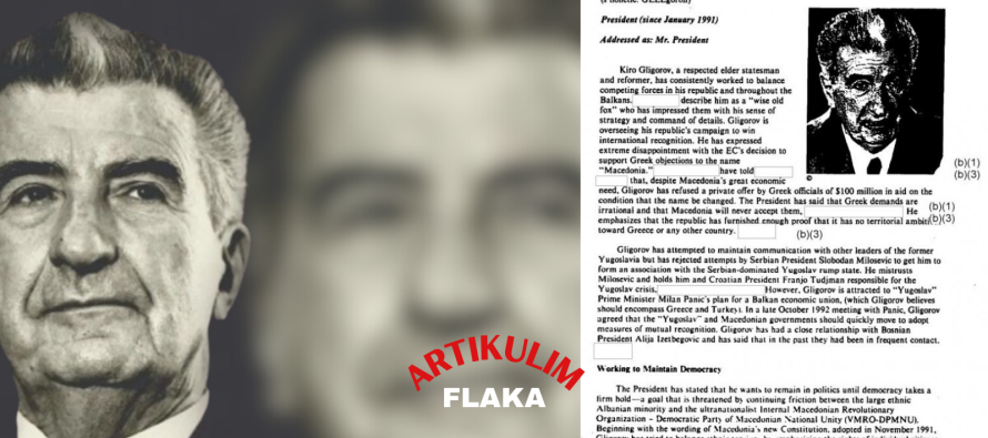 Raporti i CIA-s për Gligorovin: Frikë nga tensionet mes maqedonasve dhe shqiptarëve