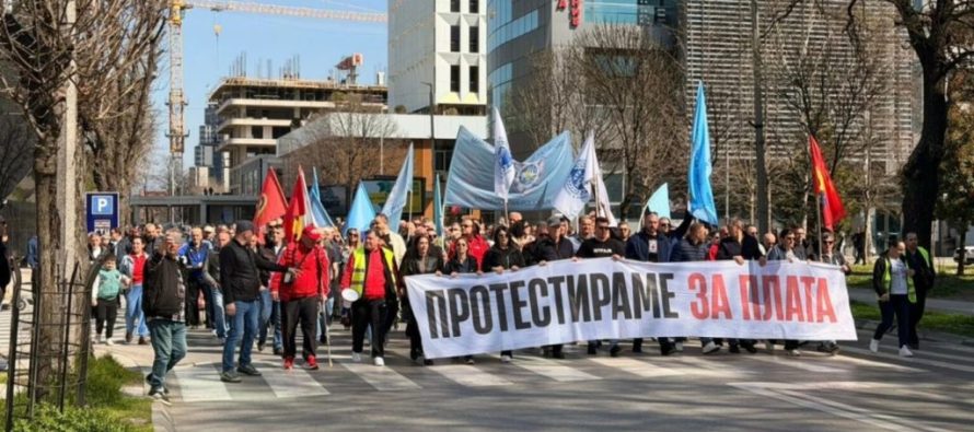 Protesta e LSM-së në Shkup: “Pa punëtorë nuk ka shtet dhe as qeveri”