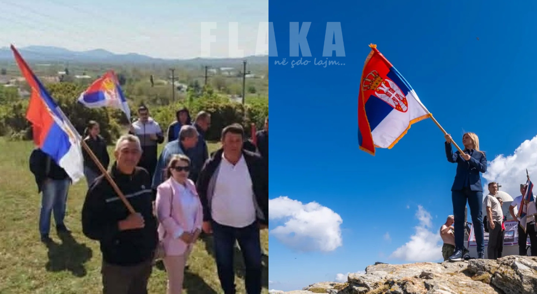 Dje erdhën nga Beogradi  sot dalin vetë  Flamujt serbë në Demir Kapi ndezin alarmin për identitetin 