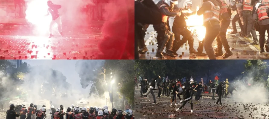 10 orë ‘luftë’ protestues-polici, ekskavatorët heqin gurët nga bulevardi ‘Dëshmorët e Kombit’